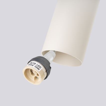 Ljuskrona med textilsladd LAGOS 3xGU10/10W/230V grädde