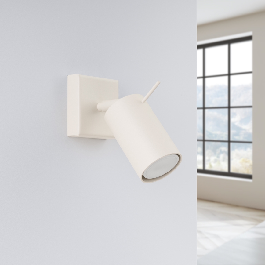 Väggspotlight RING 1xGU10/10W/230V grädde
