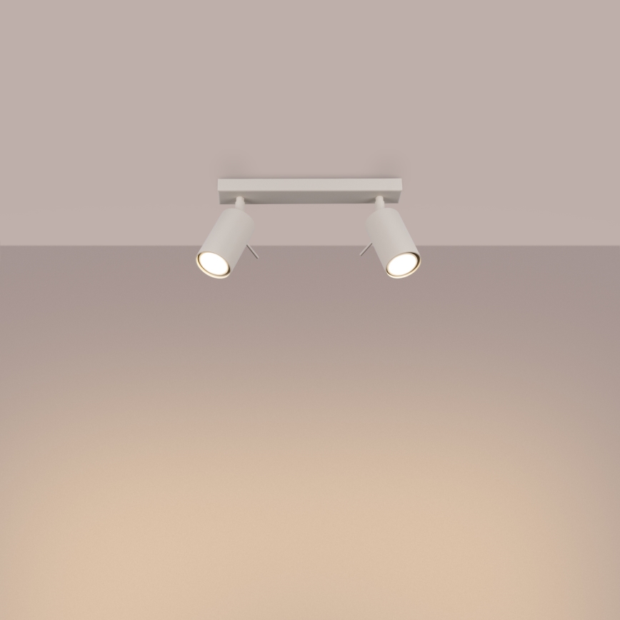 Spotlight RING 2xGU10/10W/230V grädde
