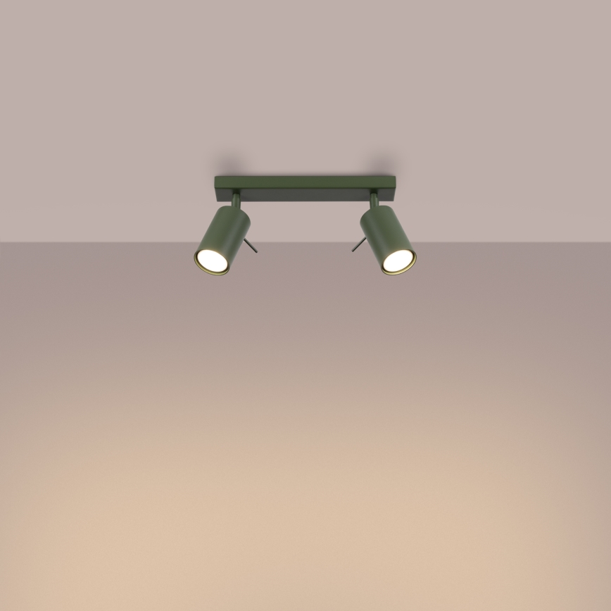 Spotlight RING 2xGU10/10W/230V grön