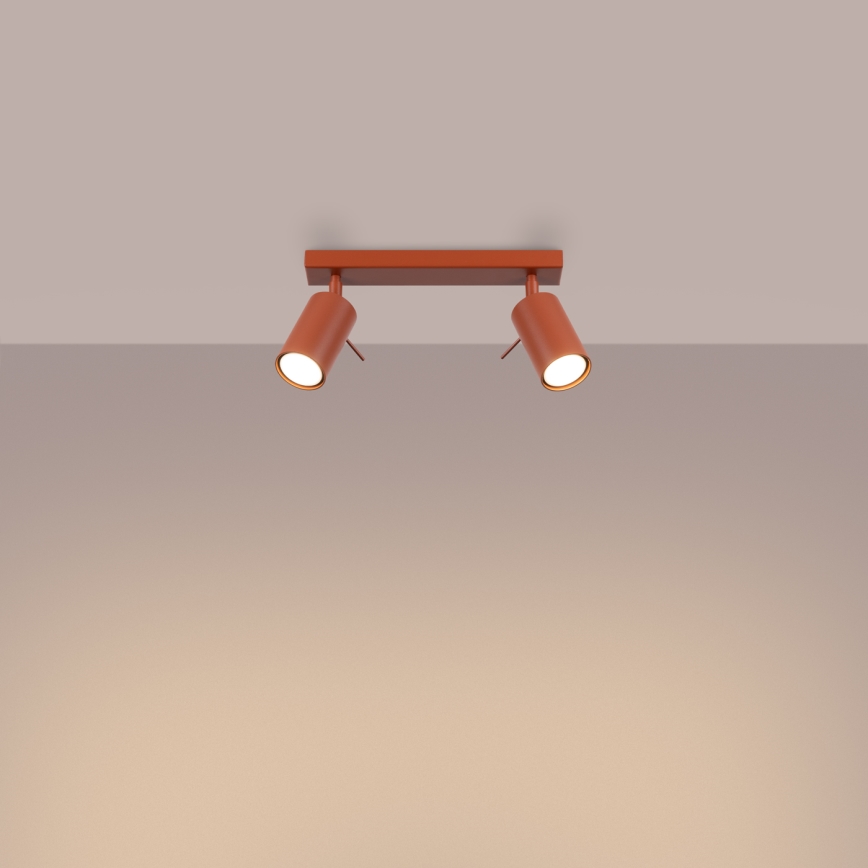 Spotlight RING 2xGU10/10W/230V röd