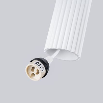 Ljuskrona med textilsladd KARBON 3xGU10/10W/230V vit