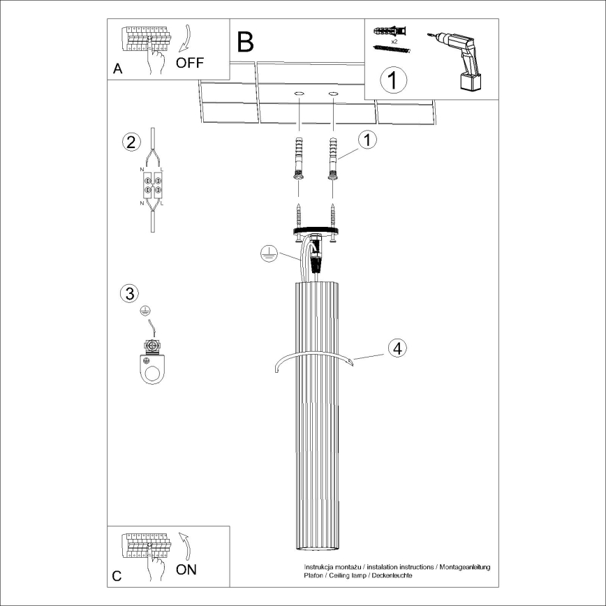 Spotlight KARBON 1xGU10/10W/230V 60 cm guld