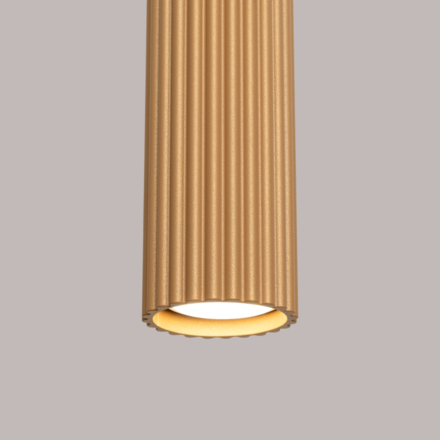 Ljuskrona med textilsladd KARBON 3xGU10/10W/230V guld