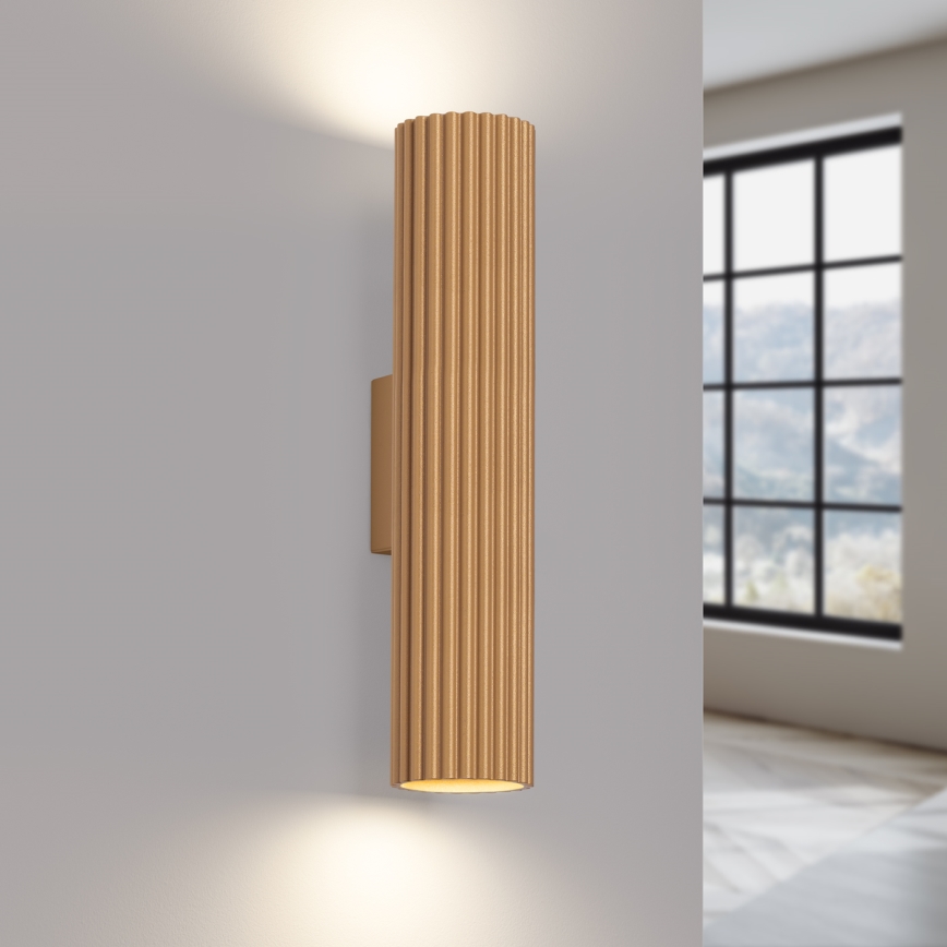 Vägglampa KARBON 2xGU10/10W/230V guld