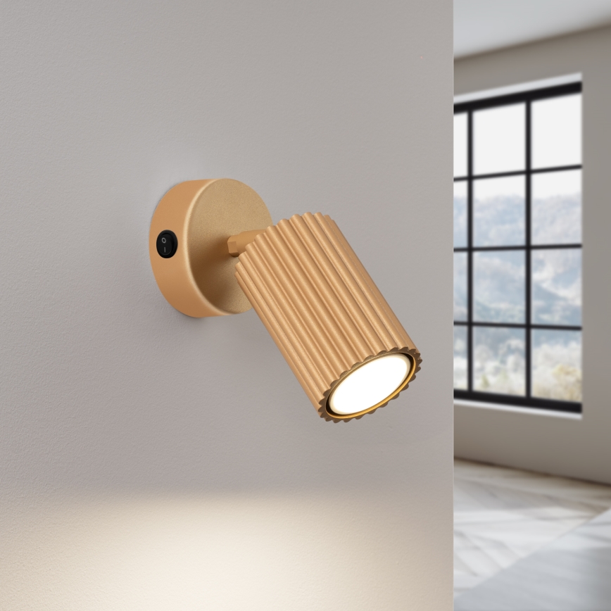 Väggspotlight KARBON 1xGU10/10W/230V guld