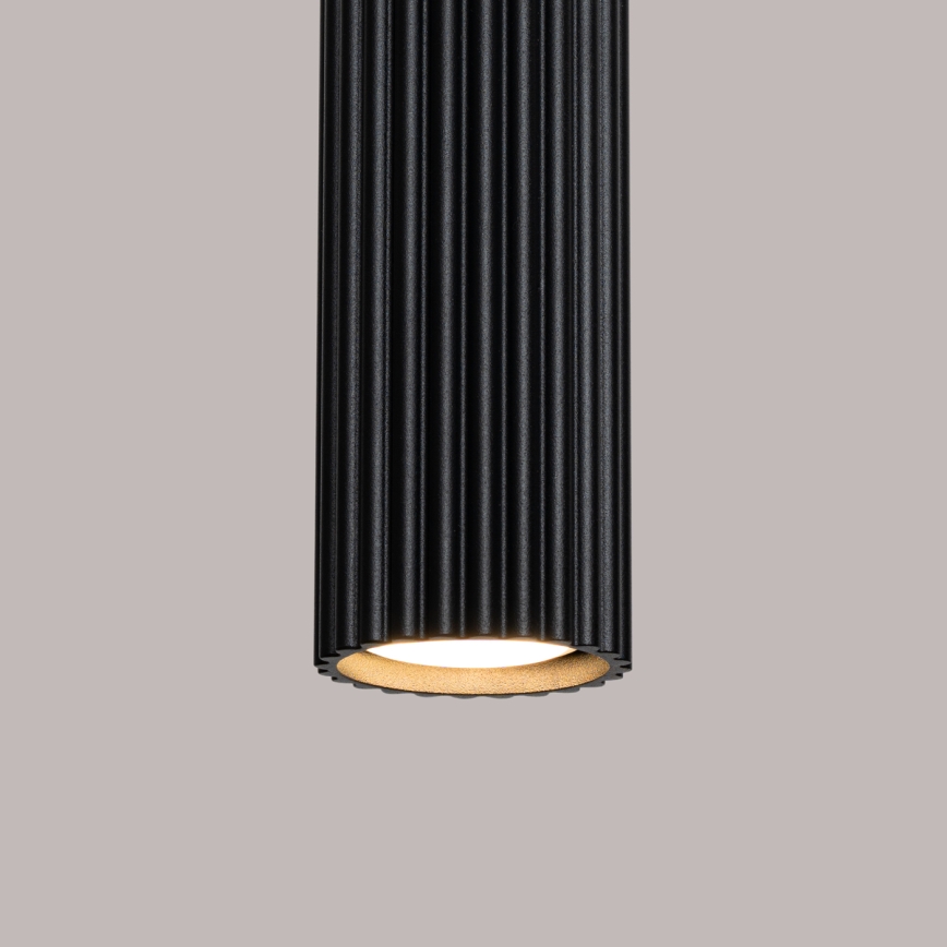 Ljuskrona med textilsladd KARBON 1xGU10/10W/230V svart