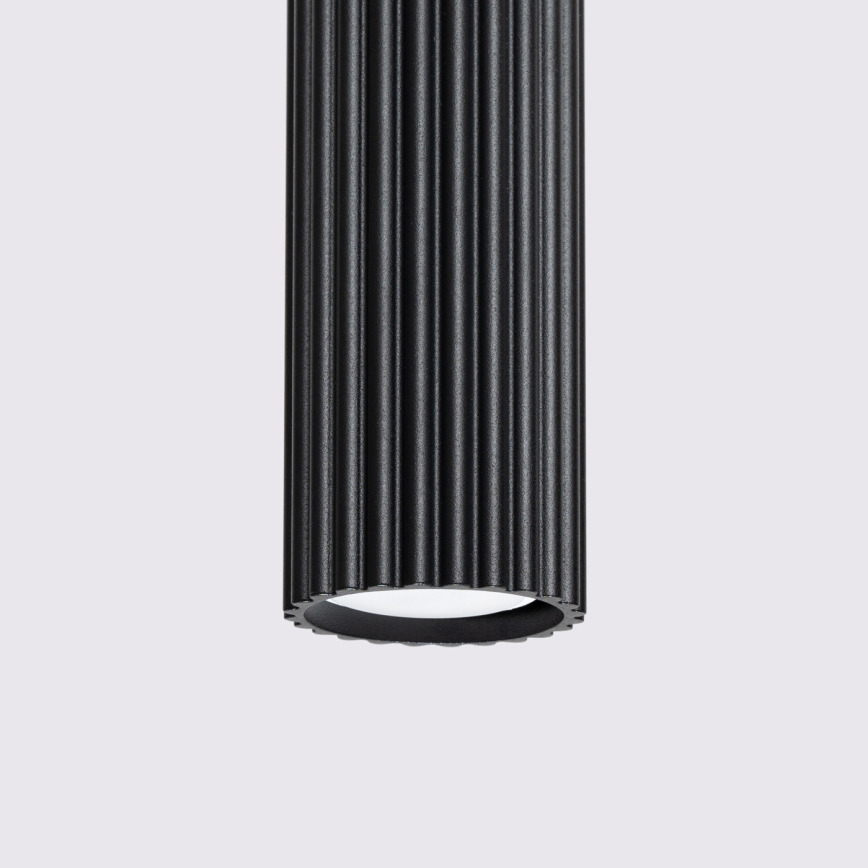 Ljuskrona med textilsladd KARBON 1xGU10/10W/230V svart