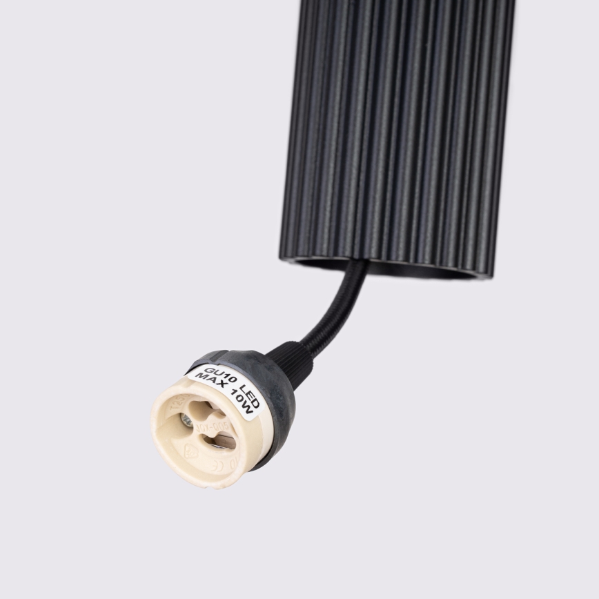 Ljuskrona med textilsladd KARBON 1xGU10/10W/230V svart