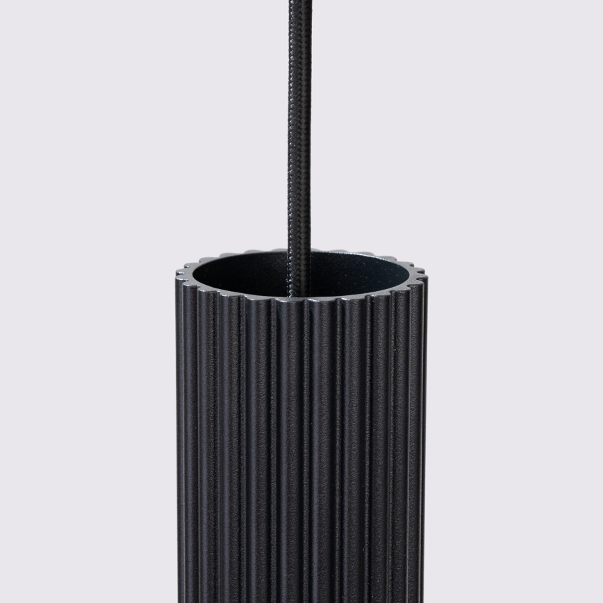Ljuskrona med textilsladd KARBON 1xGU10/10W/230V svart