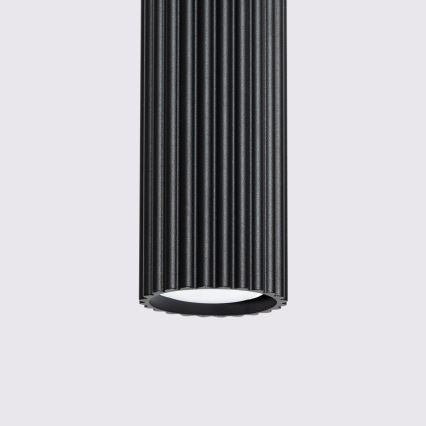 Ljuskrona med textilsladd KARBON 3xGU10/10W/230V svart