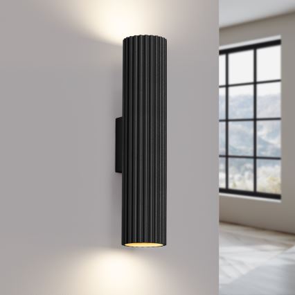 Vägglampa KARBON 2xGU10/10W/230V svart