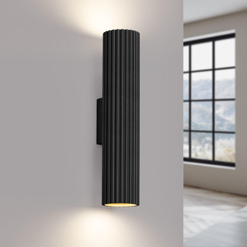 Vägglampa KARBON 2xGU10/10W/230V svart