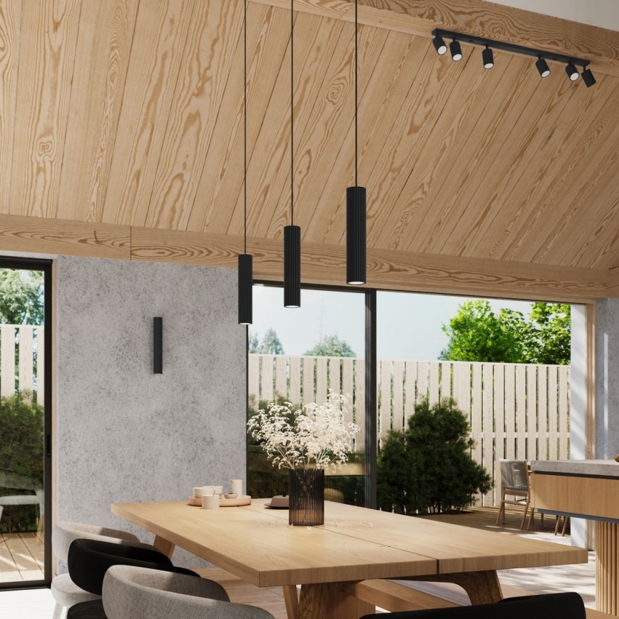 Vägglampa KARBON 2xGU10/10W/230V svart
