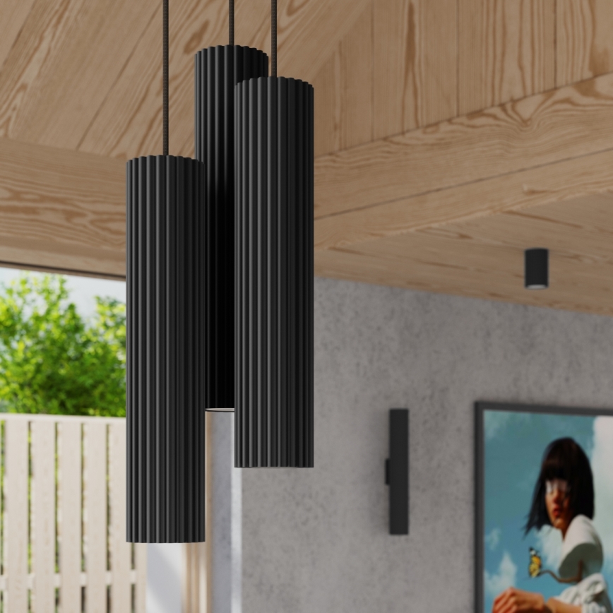 Vägglampa KARBON 2xGU10/10W/230V svart