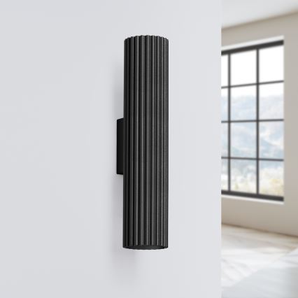 Vägglampa KARBON 2xGU10/10W/230V svart