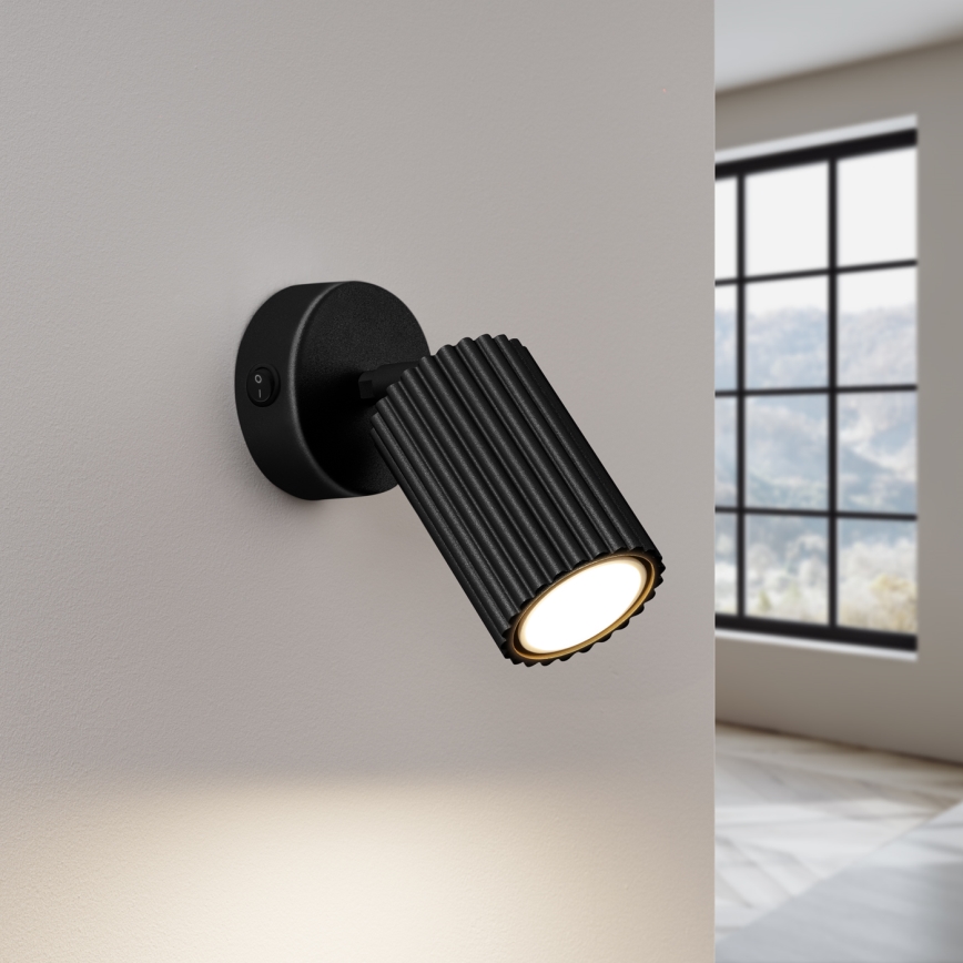 Väggspotlight KARBON 1xGU10/10W/230V svart