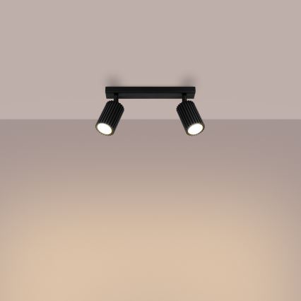 Spotlight KARBON 2xGU10/10W/230V svart