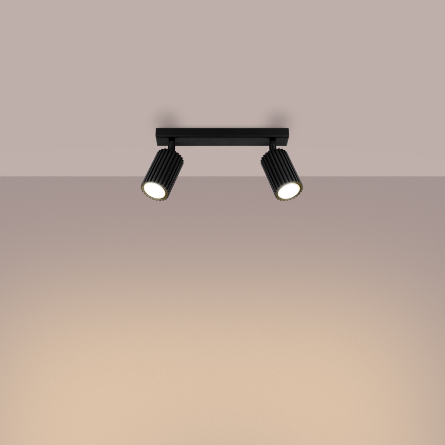 Spotlight KARBON 2xGU10/10W/230V svart