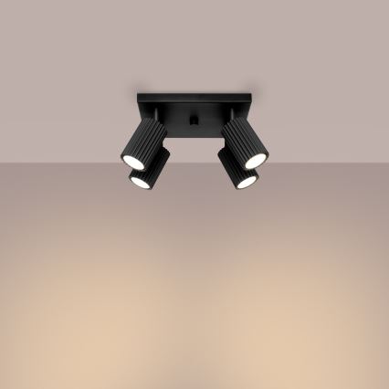 Spotlight KARBON 4xGU10/10W/230V svart
