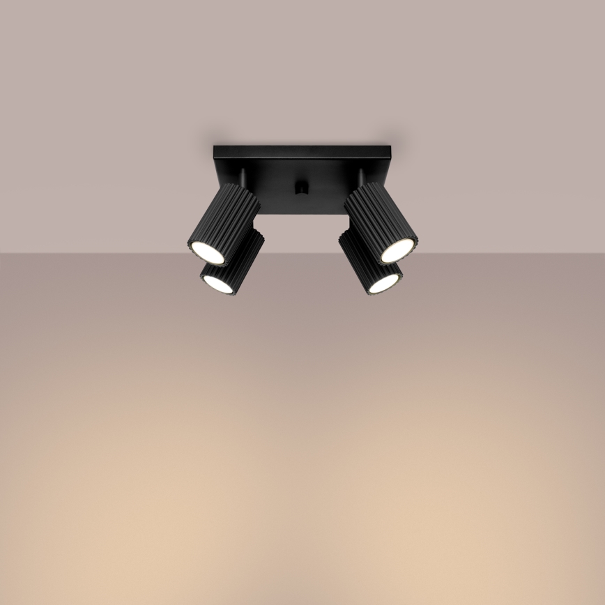 Spotlight KARBON 4xGU10/10W/230V svart