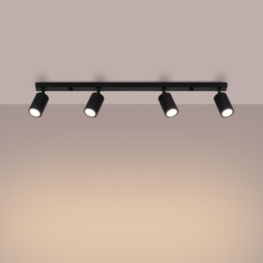 Spotlight KARBON 4xGU10/10W/230V svart