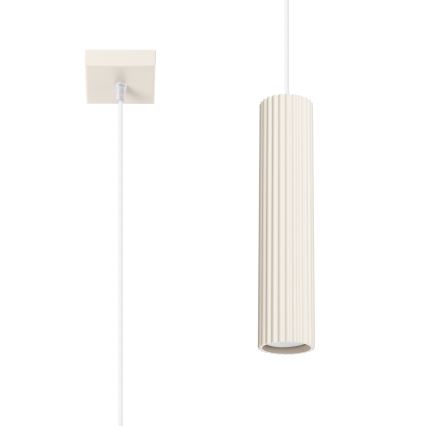 Ljuskrona med textilsladd KARBON 1xGU10/10W/230V grädde