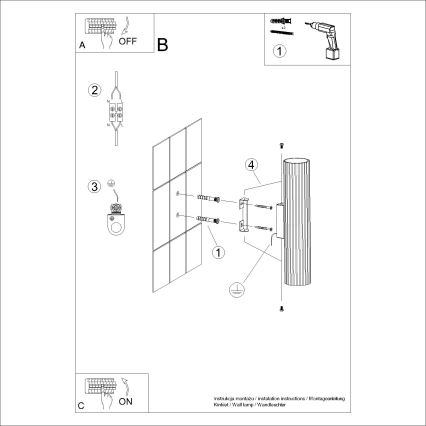 Vägglampa KARBON 2xGU10/10W/230V grädde