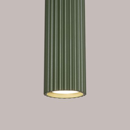 Ljuskrona med textilsladd KARBON 1xGU10/10W/230V grön