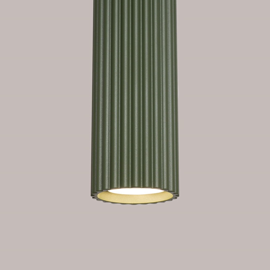 Ljuskrona med textilsladd KARBON 1xGU10/10W/230V grön