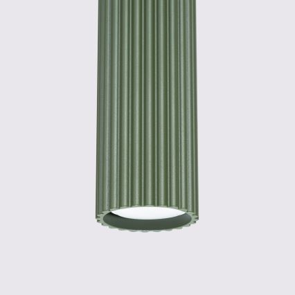 Ljuskrona med textilsladd KARBON 3xGU10/10W/230V grön
