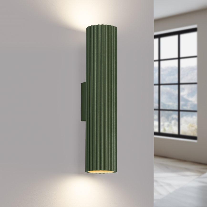 Vägglampa KARBON 2xGU10/10W/230V grön
