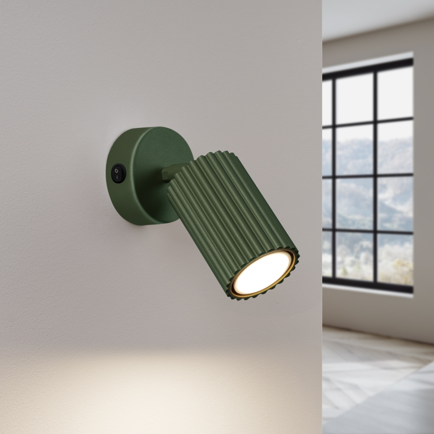 Väggspotlight KARBON 1xGU10/10W/230V grön
