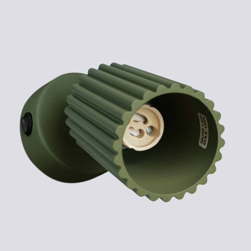 Väggspotlight KARBON 1xGU10/10W/230V grön