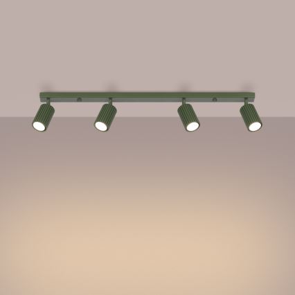 Spotlight KARBON 4xGU10/10W/230V grön