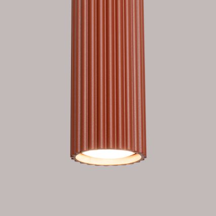 Ljuskrona med textilsladd KARBON 1xGU10/10W/230V röd