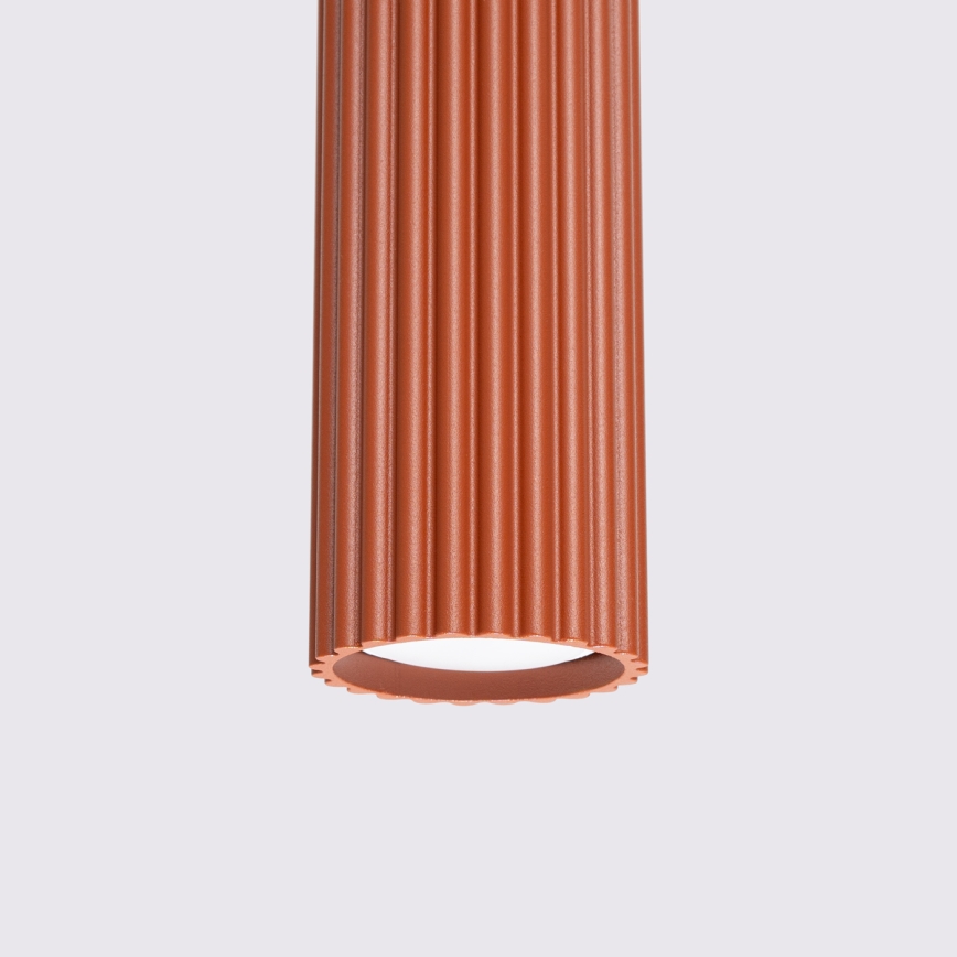 Ljuskrona med textilsladd KARBON 1xGU10/10W/230V röd