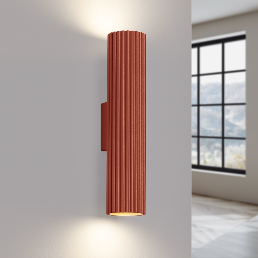 Vägglampa KARBON 2xGU10/10W/230V röd