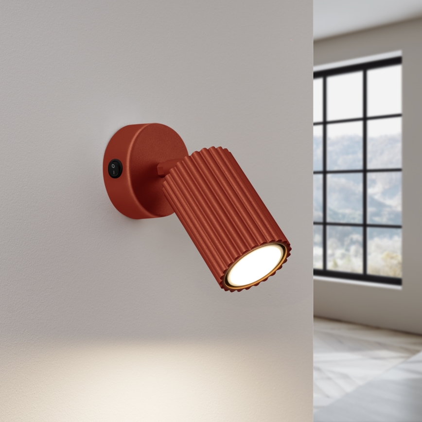 Väggspotlight KARBON 1xGU10/10W/230V röd