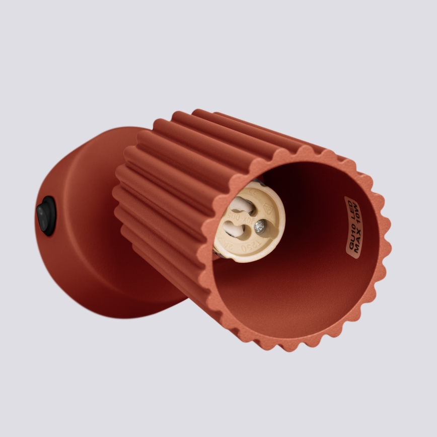 Väggspotlight KARBON 1xGU10/10W/230V röd