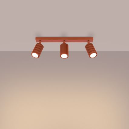 Spotlight KARBON 3xGU10/10W/230V röd