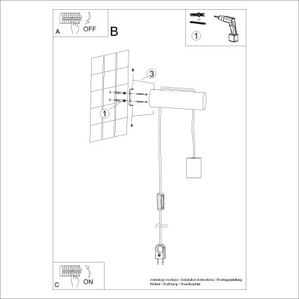 Vägglampa NIMBI 1xE27/15W/230V bok