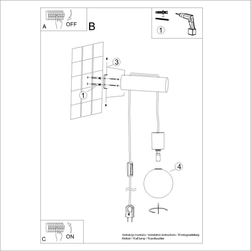 Vägglampa NIBMI 1xG9/8W/230V bok