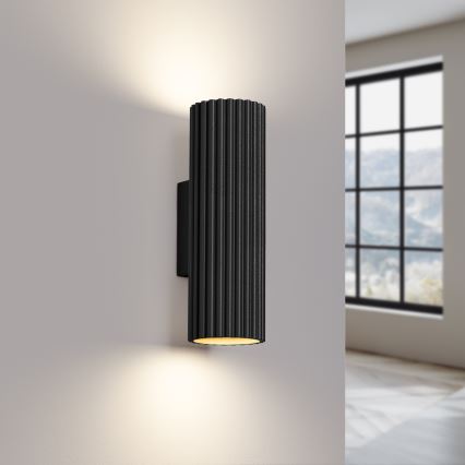 Vägglampa KARBON 2xGU10/10W/230V svart