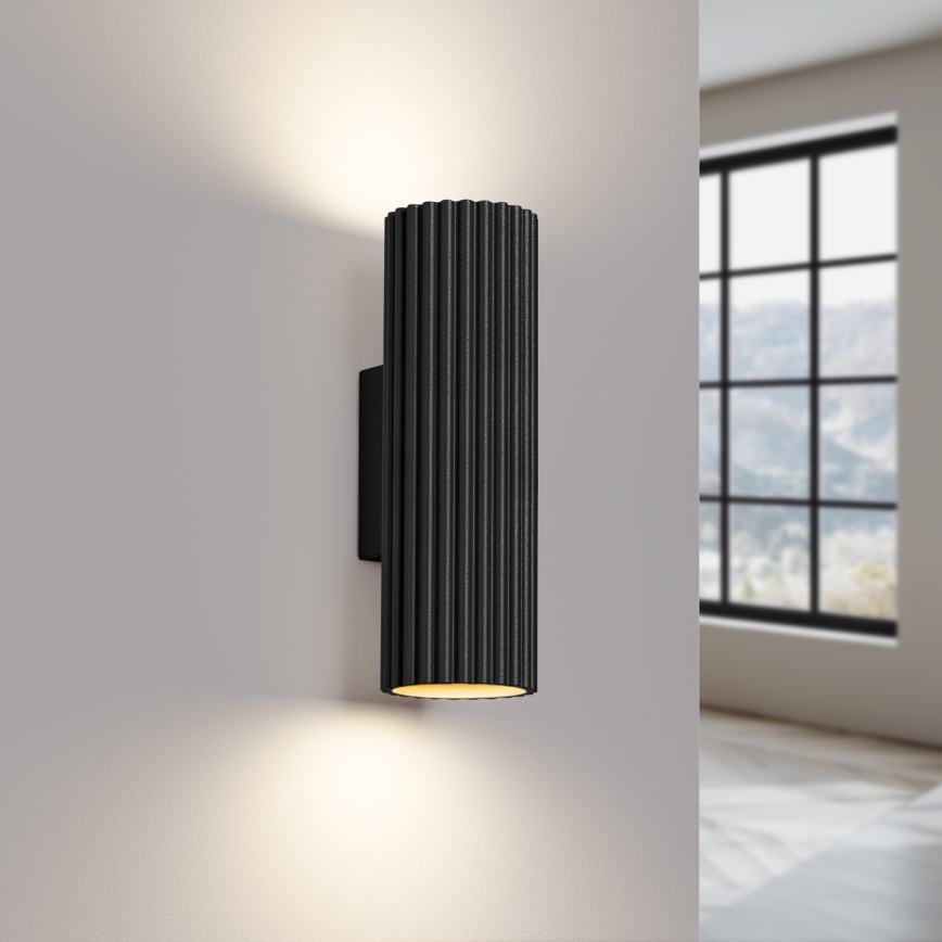Vägglampa KARBON 2xGU10/10W/230V svart