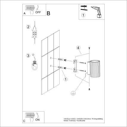 Vägglampa KARBON 1xGU10/10W/230V grädde