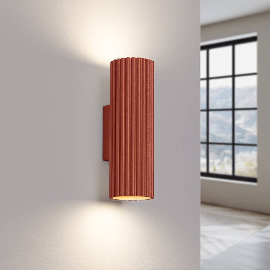 Vägglampa KARBON 2xGU10/10W/230V röd