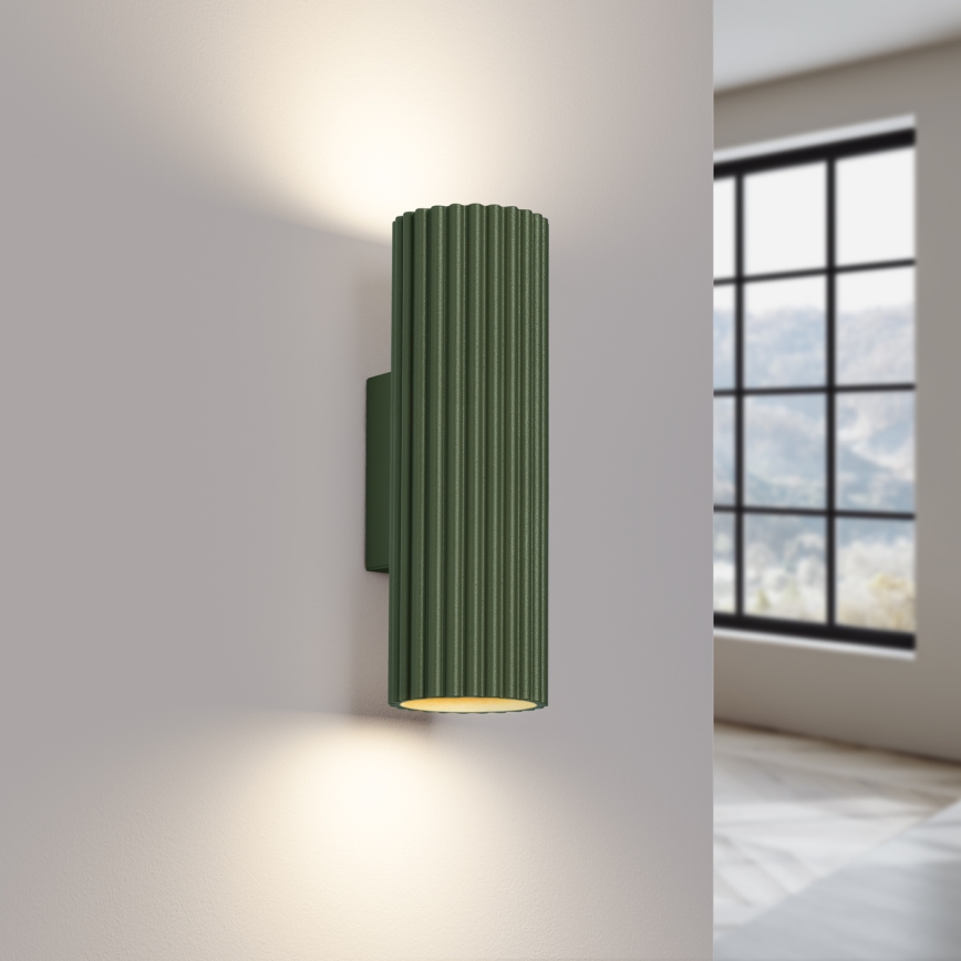 Vägglampa KARBON 2xGU10/10W/230V grön