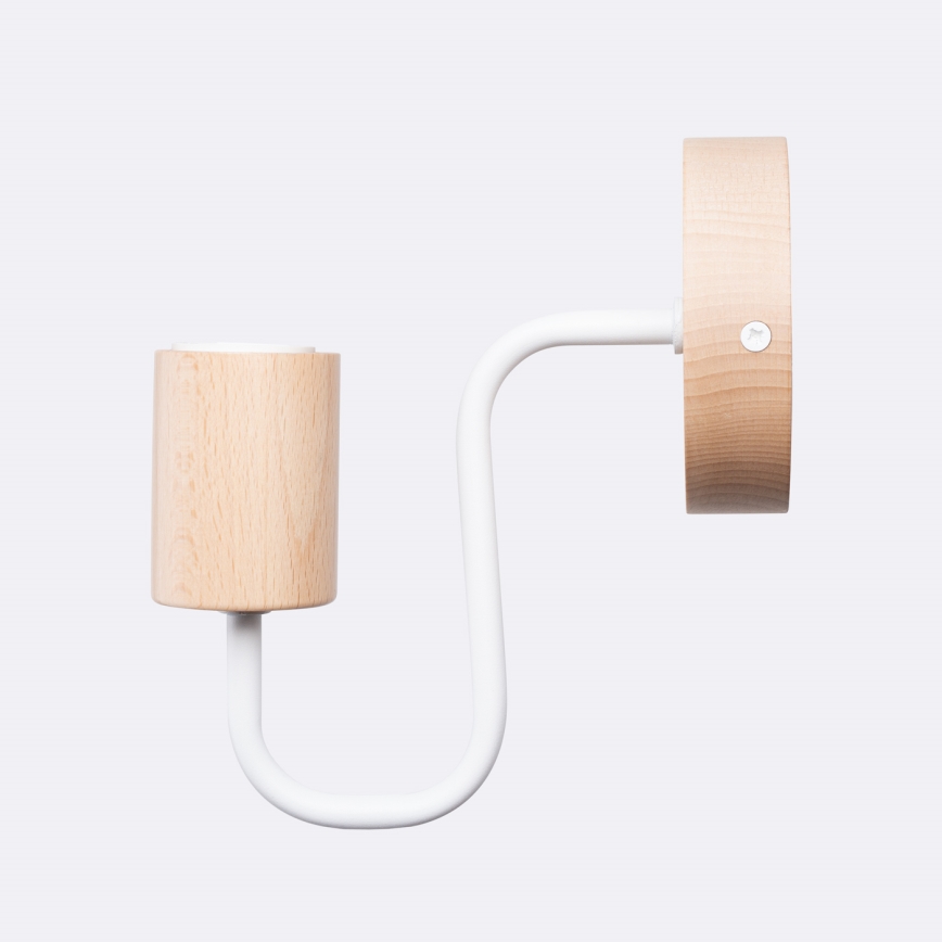 Vägglampa TIMBO 1xE27/15W/230V vit/beige/bok