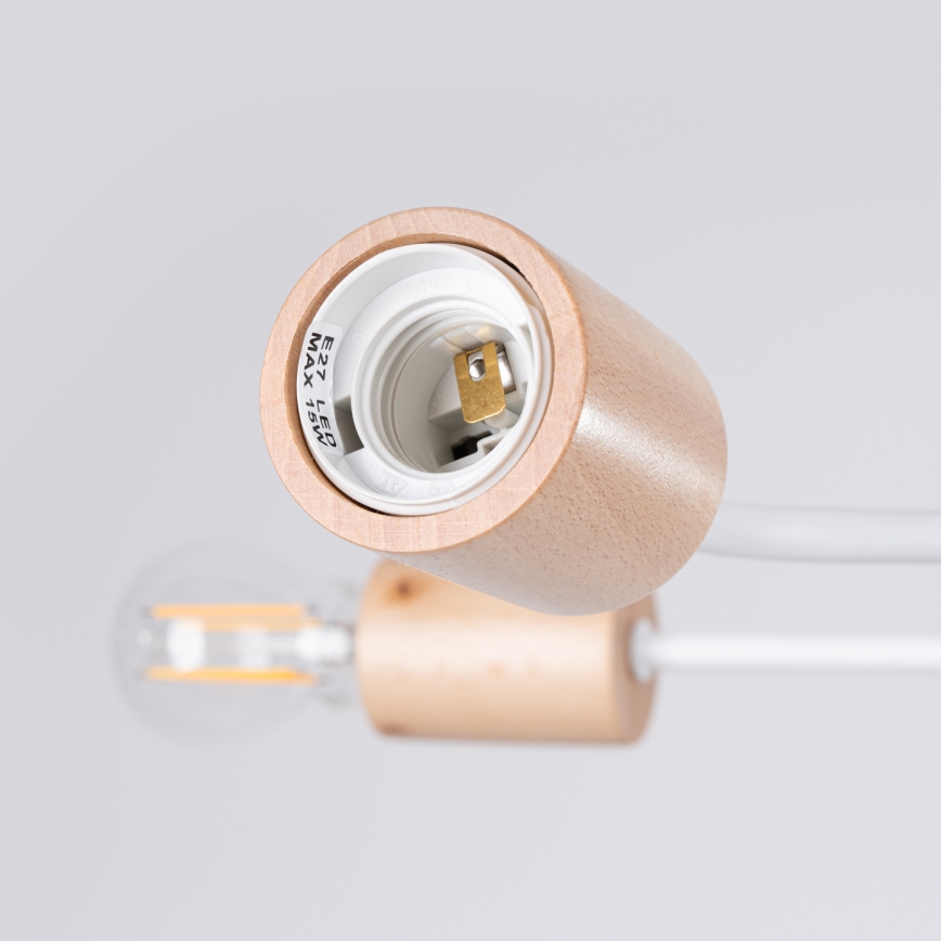 Ytmonterad ljuskrona TIMBO 4xE27/15W/230V vit/beige/bok